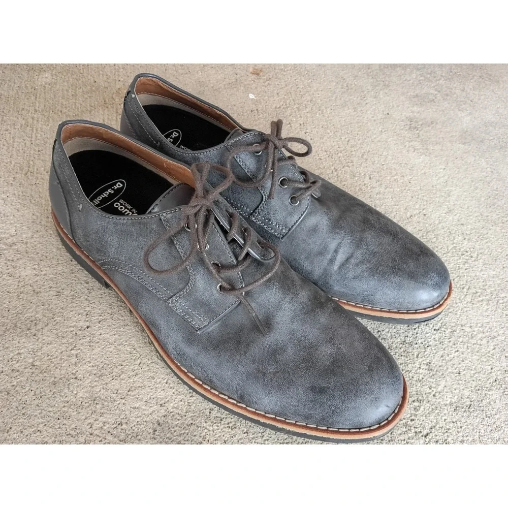 Clarks Men's Grey Microsuede Derby Shoes sz 9